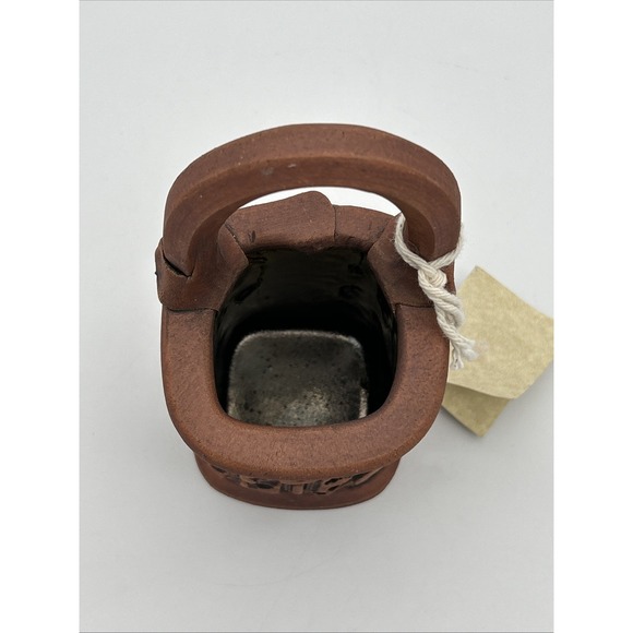 Frohreich Barn Buckets Pottery Vase Red Clay Stamped Design 3"W X 7"H - Picture 7 of 8